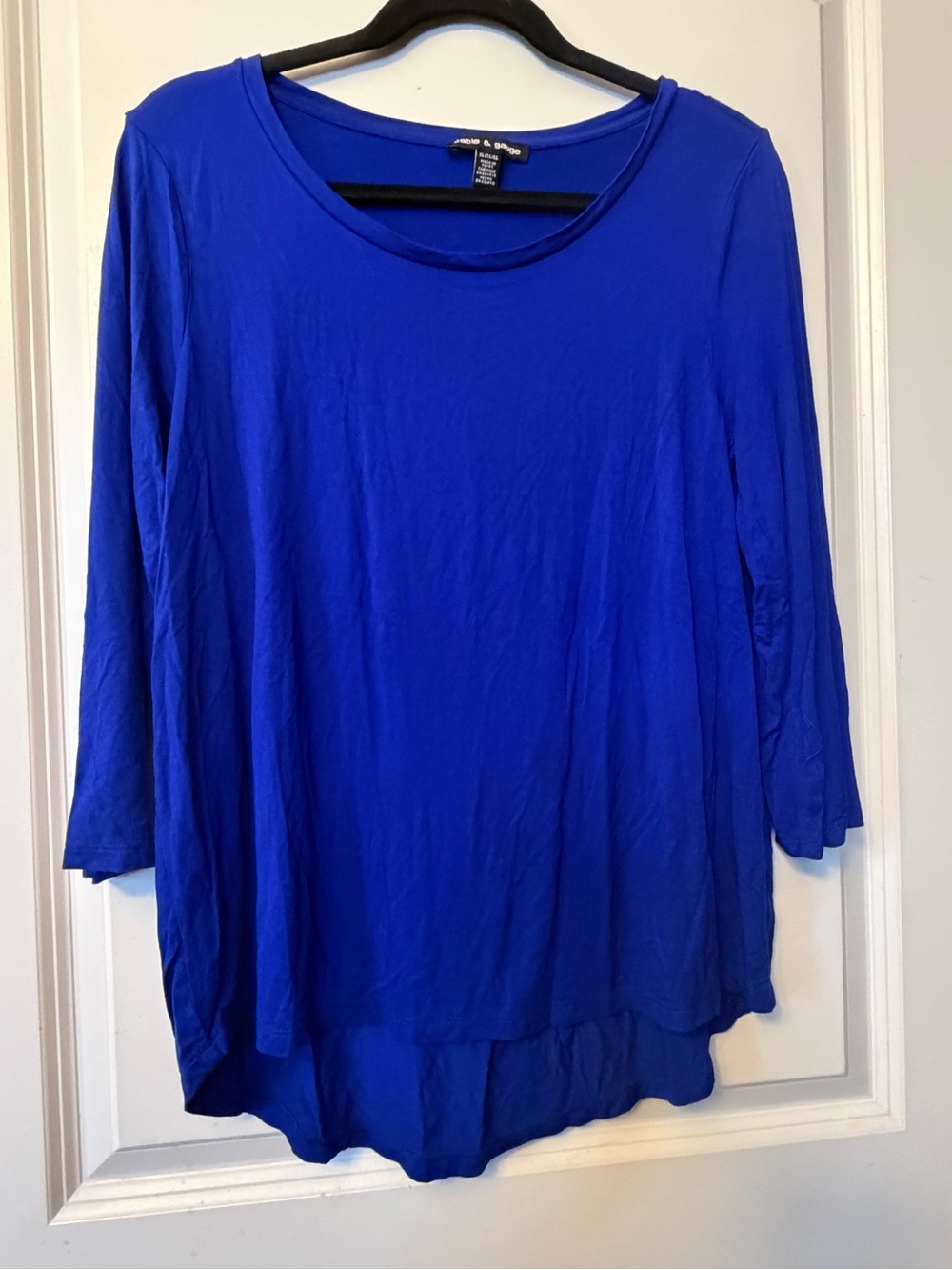 Cable & Gauge XL Royal Blue Hi-Low Top 3/4 Sleeves